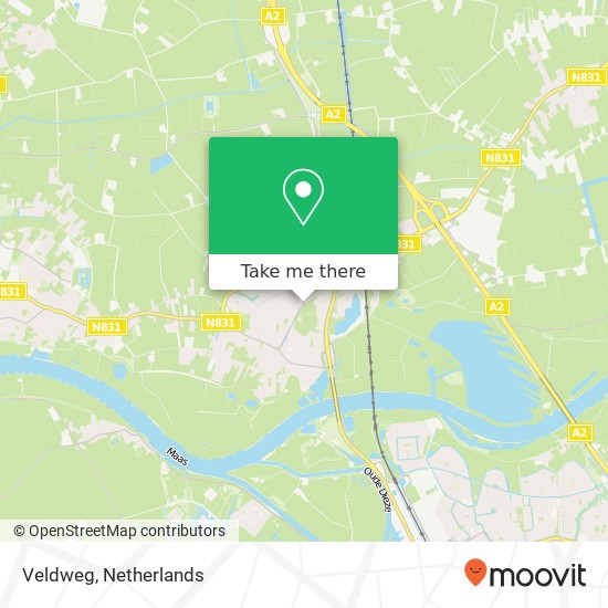 Veldweg, 5321 TB Hedel kaart