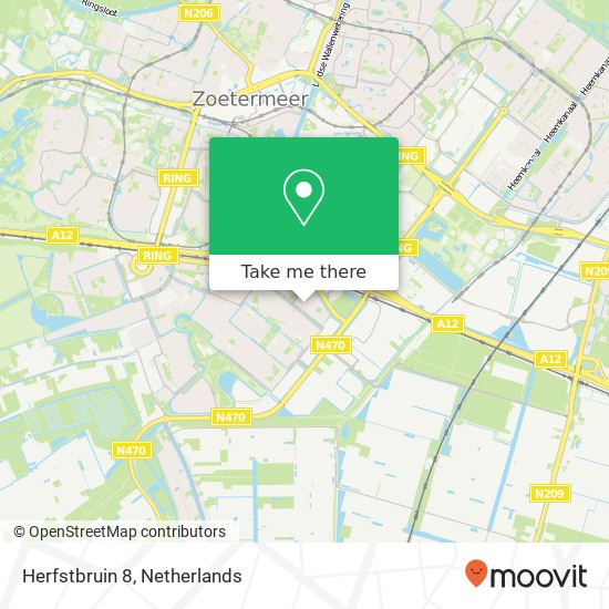 Herfstbruin 8, 2718 NG Zoetermeer kaart