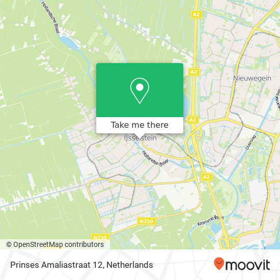 Prinses Amaliastraat 12, 3402 CW IJsselstein kaart