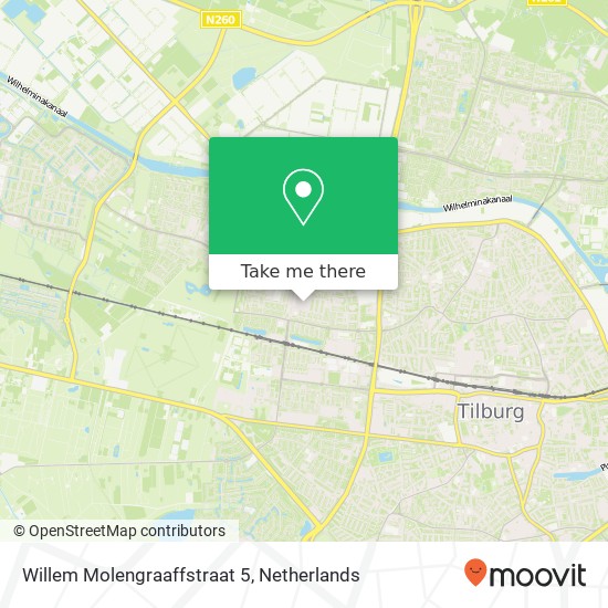 Willem Molengraaffstraat 5, 5042 MZ Tilburg kaart