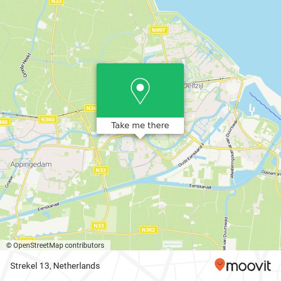 Strekel 13, 9932 BE Delfzijl kaart