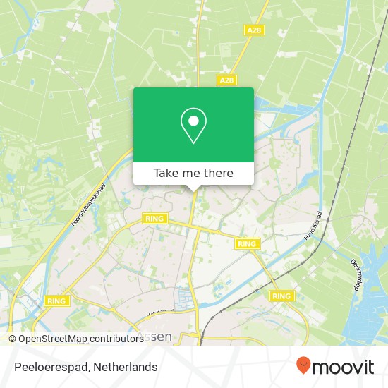 Peeloerespad, 9407 Assen kaart