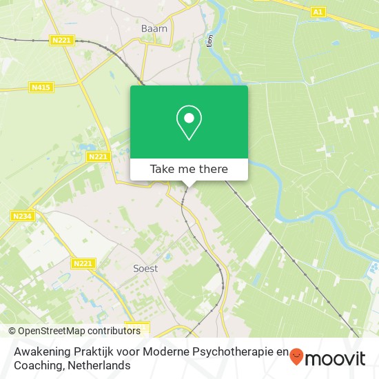 Awakening Praktijk voor Moderne Psychotherapie en Coaching, Grote Melmweg 1 kaart