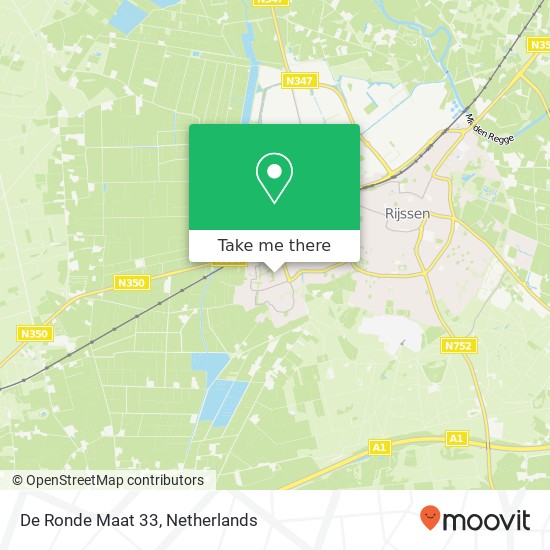 De Ronde Maat 33, 7462 LG Rijssen kaart