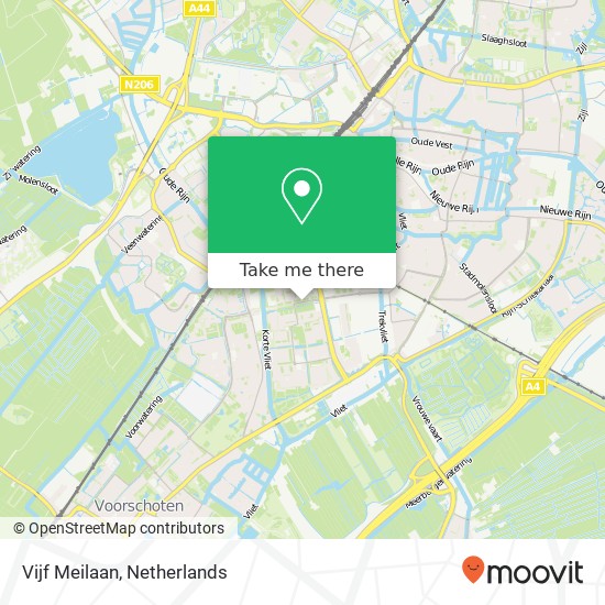 Vijf Meilaan, 2324 XM Leiden kaart
