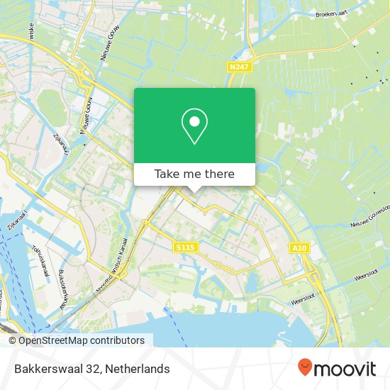 Bakkerswaal 32, 1025 DA Amsterdam kaart