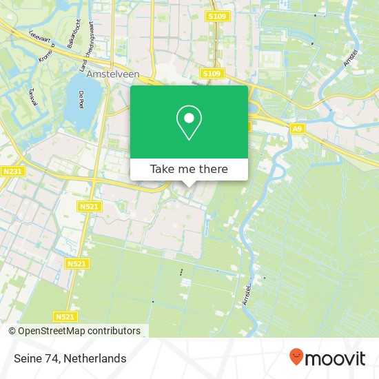 Seine 74, 1186 NV Amstelveen kaart