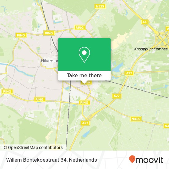 Willem Bontekoestraat 34, 1212 CB Hilversum kaart