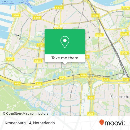 Kronenburg 14, 3085 Rotterdam kaart