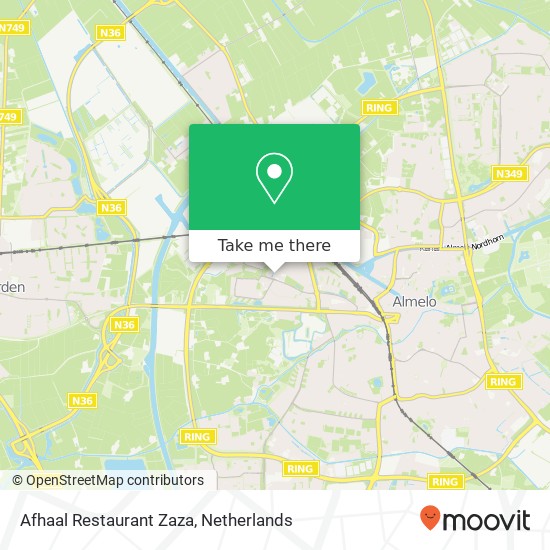Afhaal Restaurant Zaza, Catharina van Renneslaan 1 kaart