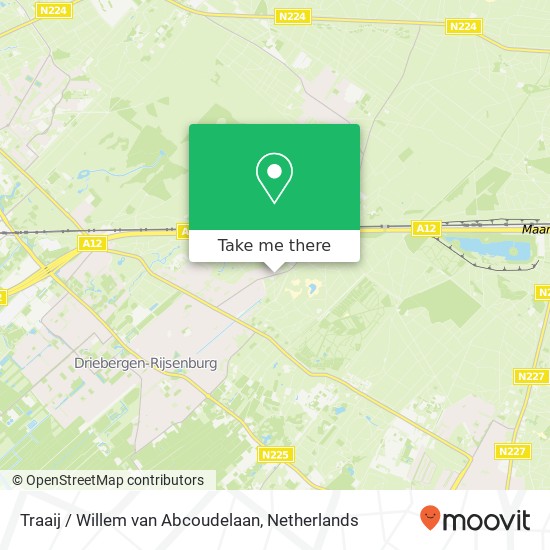 Traaij / Willem van Abcoudelaan, 3971 Driebergen kaart