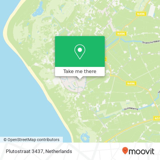 Plutostraat 3437, 3235 TG Rockanje kaart