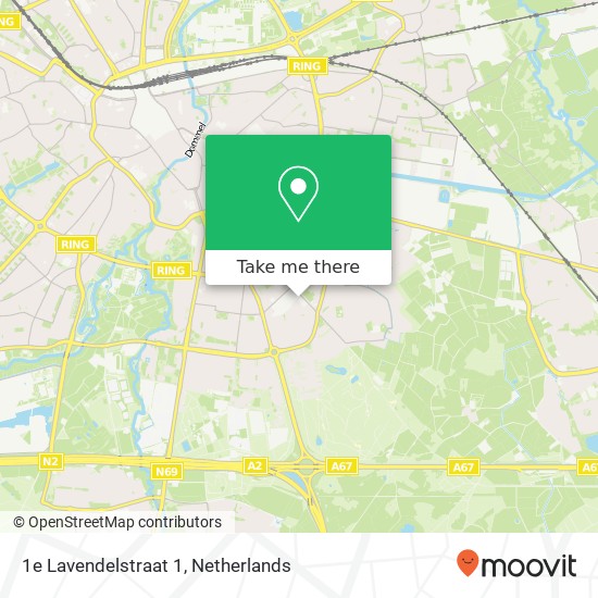 1e Lavendelstraat 1, 5643 Eindhoven kaart
