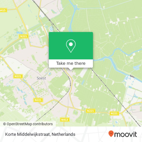 Korte Middelwijkstraat, 3764 AC Soest kaart