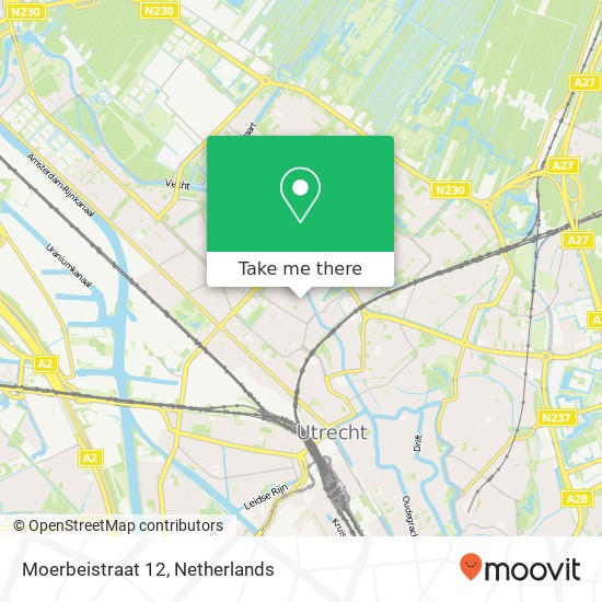 Moerbeistraat 12, 3552 VG Utrecht kaart