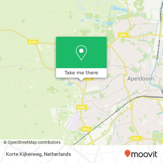 Korte Kijkerweg, 7313 HA Apeldoorn kaart
