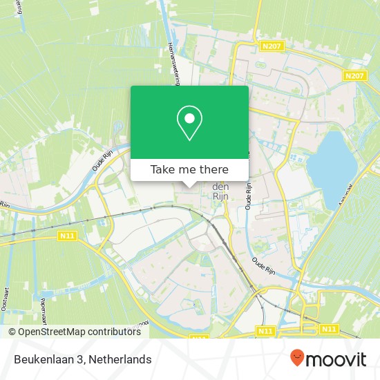 Beukenlaan 3, 2404 EG Alphen aan den Rijn kaart