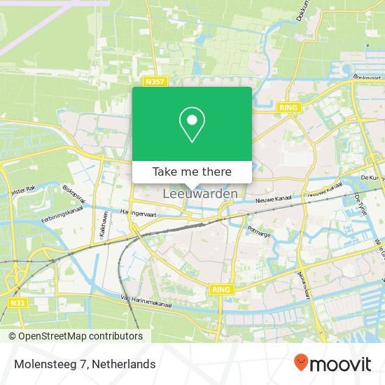 Molensteeg 7, 8911 BT Leeuwarden kaart
