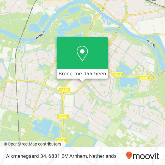 Alkmenegaard 34, 6831 BV Arnhem kaart