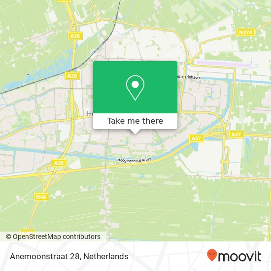 Anemoonstraat 28, 7906 PE Hoogeveen kaart