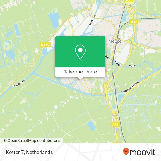 Kotter 7, 7944 Meppel kaart