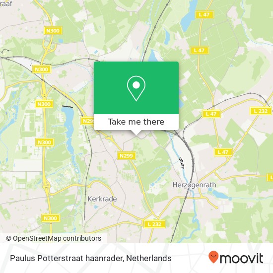 Paulus Potterstraat haanrader, 6464 Kerkrade kaart