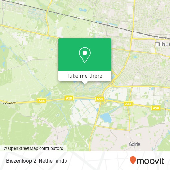 Biezenloop 2, 5032 CC Tilburg kaart