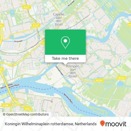 Koningin Wilhelminaplein rotterdamse, 2921 AB Krimpen aan den IJssel kaart
