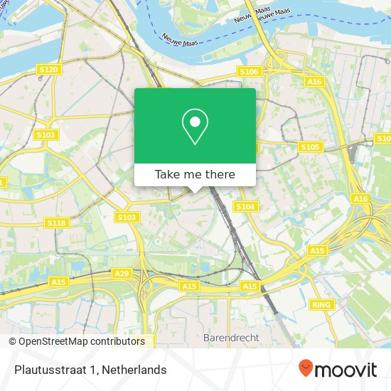 Plautusstraat 1, 3076 ZA Rotterdam kaart