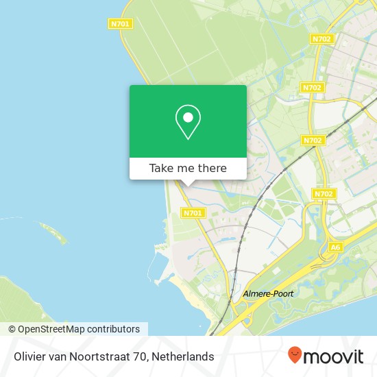 Olivier van Noortstraat 70, 1363 Almere-Stad kaart