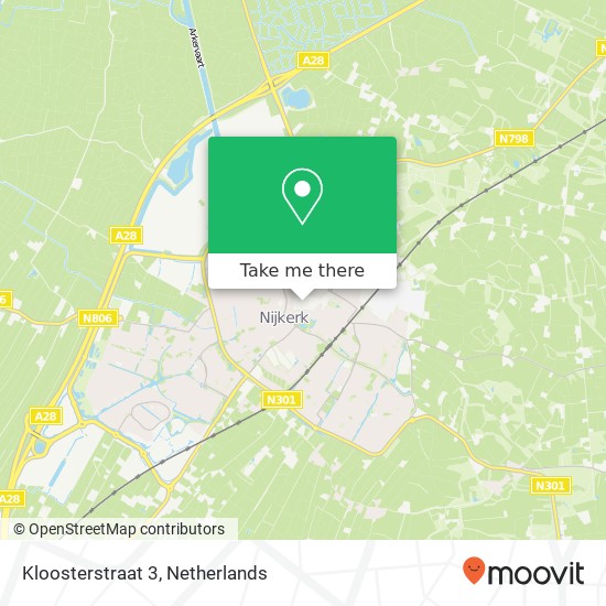 Kloosterstraat 3, 3861 AC Nijkerk kaart