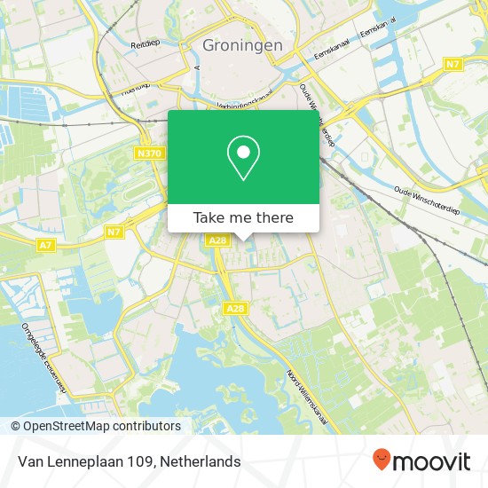 Van Lenneplaan 109, 9721 PE Groningen kaart