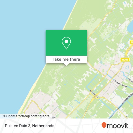 Puik en Duin 3, 2204 BW Noordwijk kaart