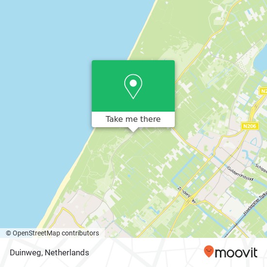 Duinweg, 2204 BV Noordwijk kaart