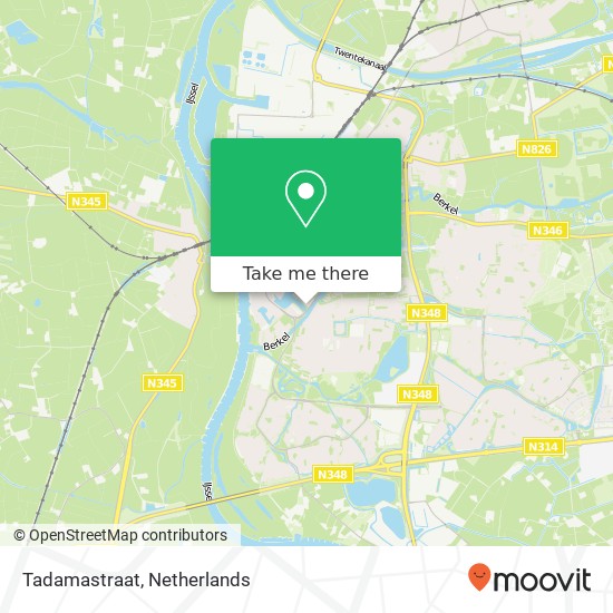 Tadamastraat, 7201 EN Zutphen kaart
