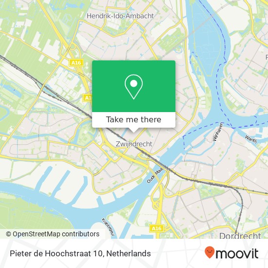 Pieter de Hoochstraat 10, 3331 CK Zwijndrecht kaart