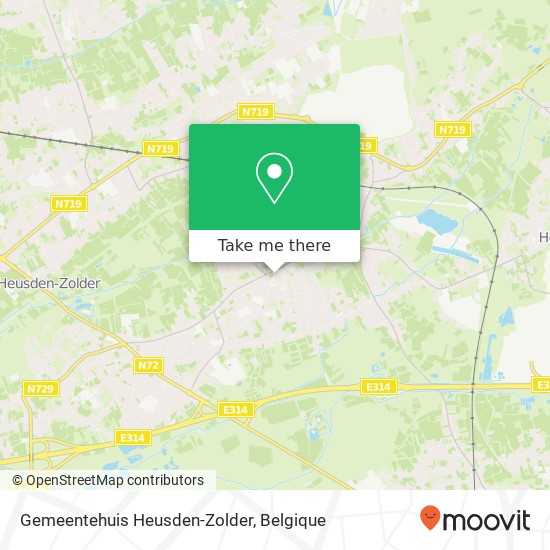 Gemeentehuis Heusden-Zolder kaart