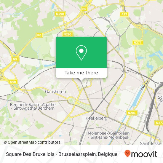 Square Des Bruxellois - Brusselaarsplein kaart