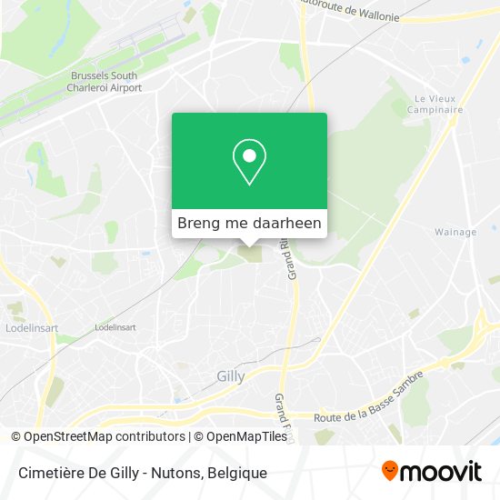 Cimetière De Gilly - Nutons kaart