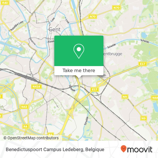 Benedictuspoort Campus Ledeberg kaart