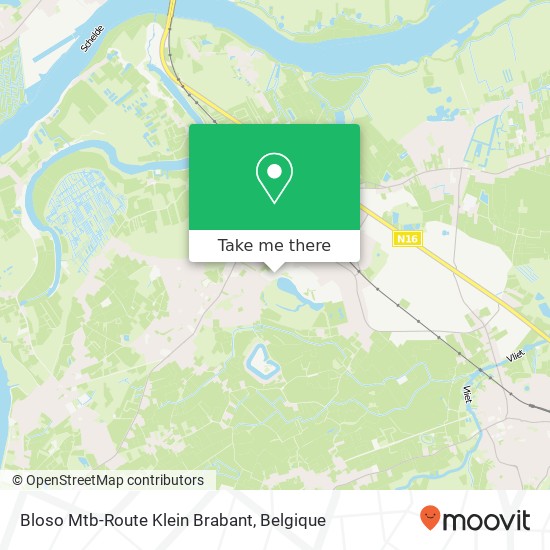 Bloso Mtb-Route Klein Brabant kaart