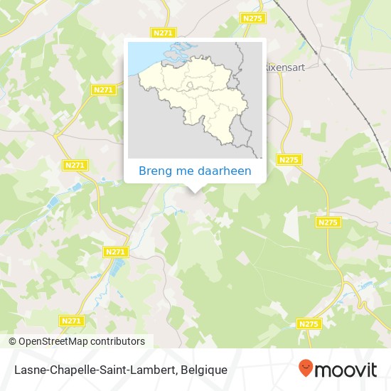 Lasne-Chapelle-Saint-Lambert kaart