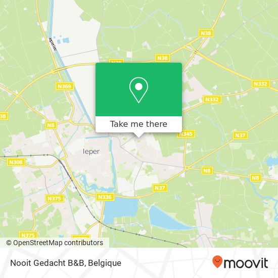 Nooit Gedacht B&B kaart