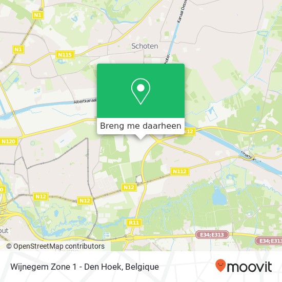 Wijnegem Zone 1 - Den Hoek kaart