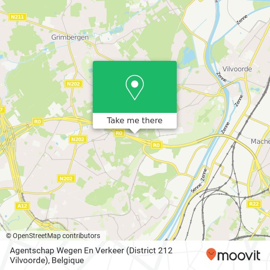 Agentschap Wegen En Verkeer (District 212 Vilvoorde) kaart