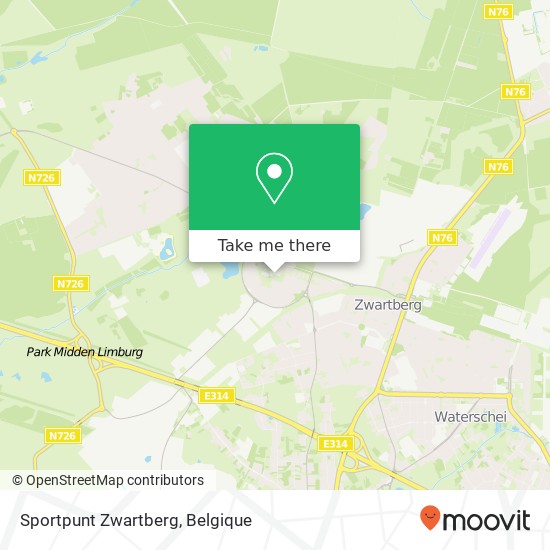 Sportpunt Zwartberg kaart