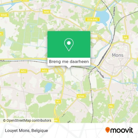Louyet Mons kaart