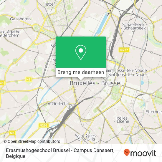 Erasmushogeschool Brussel - Campus Dansaert kaart