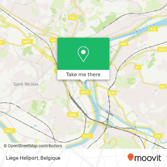 Liège Heliport kaart