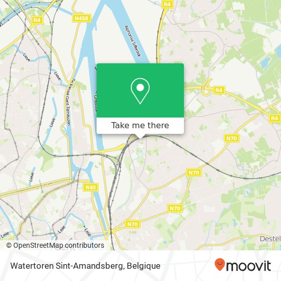 Watertoren Sint-Amandsberg kaart